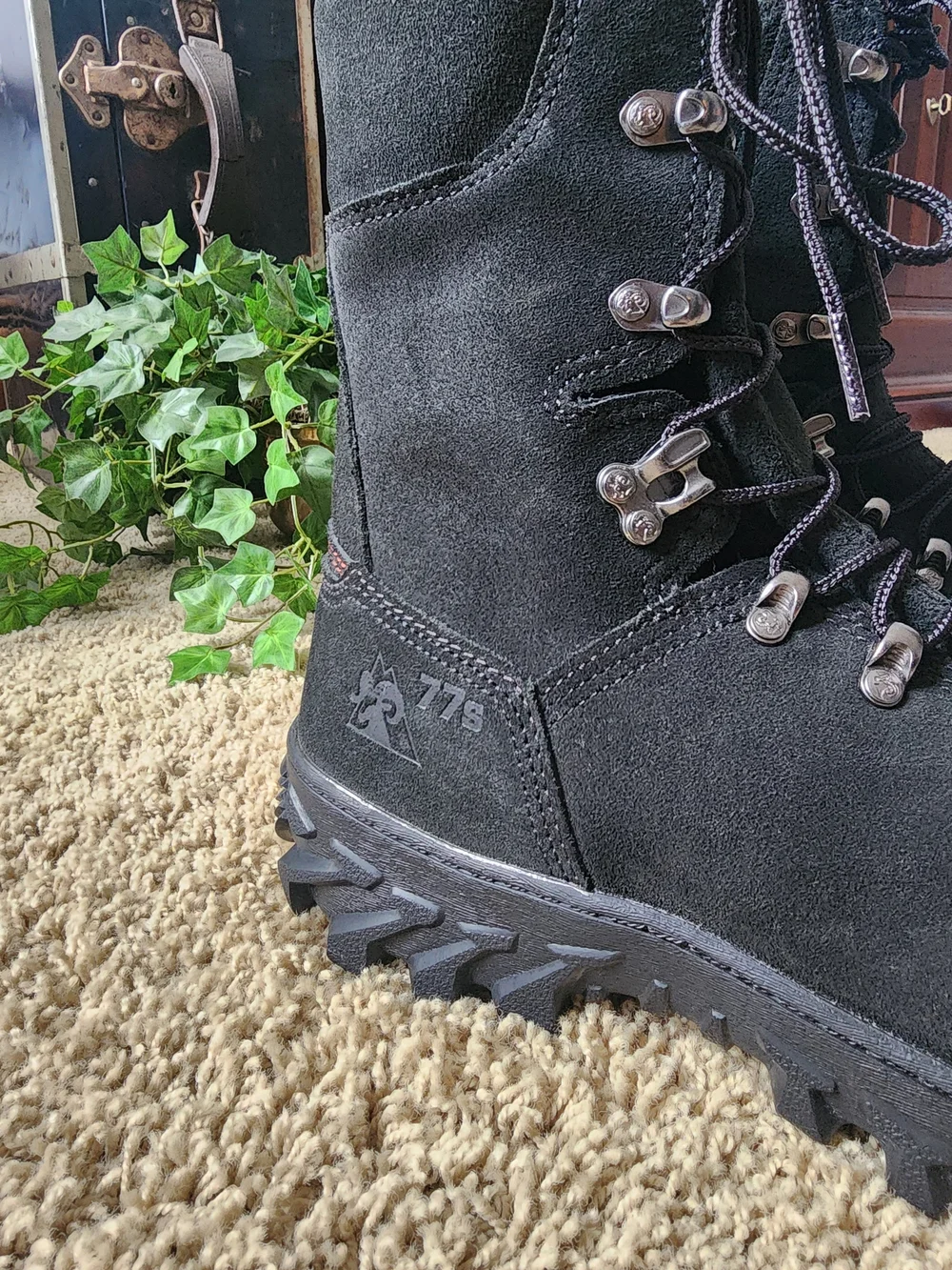 Rocky 77s Black Lace-Up Leather Wildlands Firefighting Boots NFPA 1977 Certified